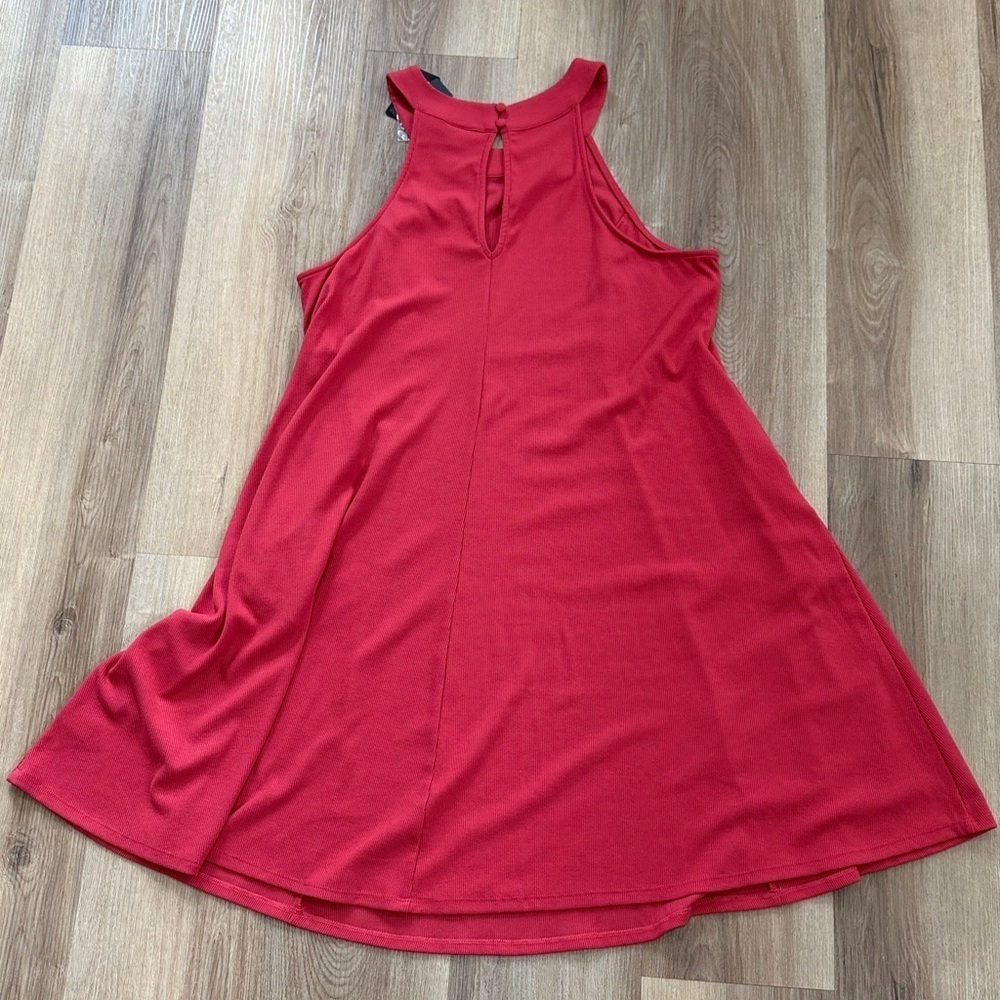 NWT Torrid Mini Rib Trapeze Dress American Beauty Red Swing Knee Length Size 3X - Picture 10 of 13